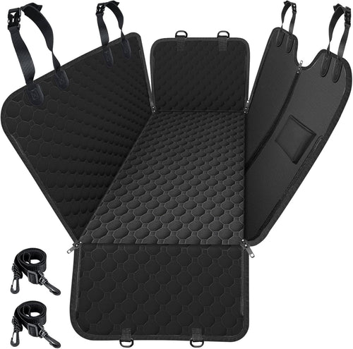 Dog Hammock for Car, 2025 Upgraded 600D Heavy Duty Waterproof & Scratch-Resistant Dog Car Seat Cover, Back Seat Pet Cover for Dogs with Sedan, Trucks and SUVs, Standard, All Black